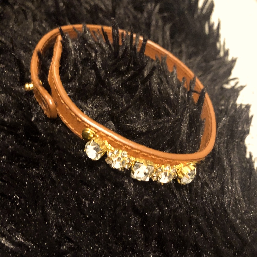 Leather bangle double wrap